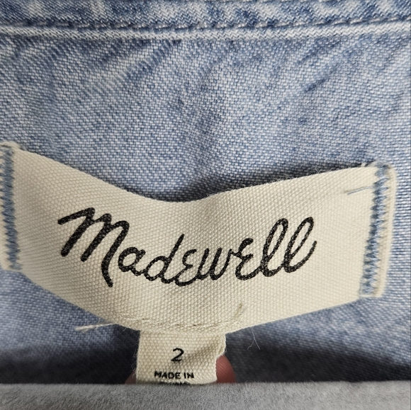 Madewell Denim Button Front Mini Dress Size 2 - Picture 3 of 3